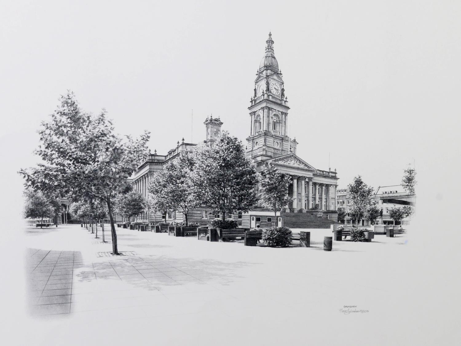 MARC GRIMSHAW (1954) THREE ARTIST SIGNED LIMITED EDITION PRINTS OF A PENCIL DRAWINGS OF WARRINGTON & - Image 3 of 3