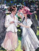 SHEREE VALENTINE-DAINES (b.1959) ARTIST SIGNED LIMITED EDITION COLOUR PRINT ‘Royal Ascot Ladies