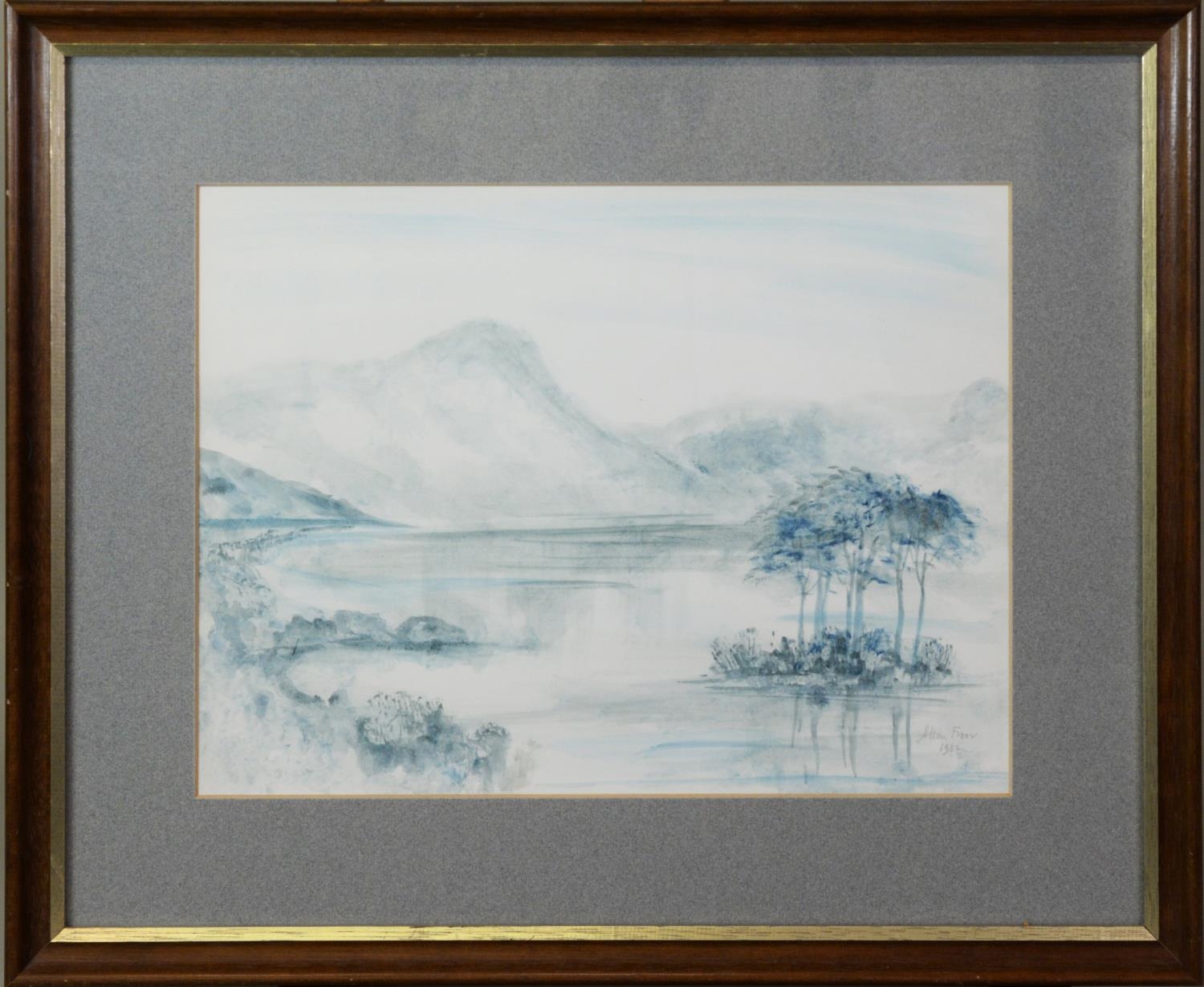 ALLEN FREER (b.1926) WATERCOLOUR & GRAPHITE Mountains and lake Signed and dated 1982 10” x 13 ½” (25 - Image 2 of 4