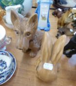 1930’S SYLVAC BROWN POTTERY MODEL OF A SEATED SCOTCH TERRIER, 7 ½” HIGH, MODEL NO 120 AND