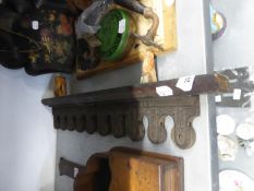 TWO H. HOUGHS PATENT CAST IRON WALL MOUNTING SNOOKER CUE RACKS, EACH TO HOLD FOUR CUES, FIXED TO