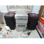 TECHNICS STACKING STEREO SYSTEM, IN 5 PARTS, VIZ AN AMPLIFIER, RECEIVER, MINI DISC DECK, STEREO