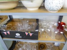 CUT GLASS WINE GLASSES, TUMBLERS, WATER JUG, ETC.