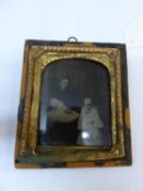 VICTORIAN AMBROTYPE FAMILY PHOTOGRAPH, IN GILT METAL FRAME