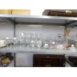 A GOOD SELECTION OF MAINLY STEM WINE GLASSES, TUMBLERS  ETC....