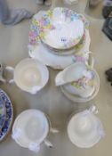 ROYAL STANDARD CHINA TEA SERVICE FOR SIX PERSONS, 17 PIECES PAINTED WITH FLOWERS