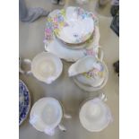 ROYAL STANDARD CHINA TEA SERVICE FOR SIX PERSONS, 17 PIECES PAINTED WITH FLOWERS