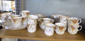 A LATE VICTORIAN CHINA ART NOUVEAU DECORATED TEA SERVICE FOR TWELVE PERSONS, 38 PIECES, CIRCA 1895