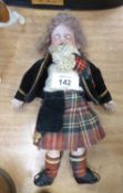 LATE NINETEENTH CENTURY ARMAND MARSEILLE SMALL DOLL, DRESSED IN A KILT