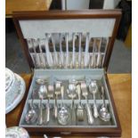 MODERN WOODEN CASED 44 PIECE CANTEEN OF E P N S  A1 QUALITY CUTLERY FOR SIX PLACE SETTINGS