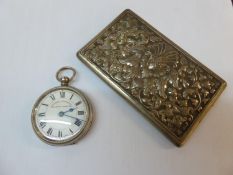 LATE 19TH CENTURY SILVER PLATED 'RAILWAY TIMEKEEPER - SPECIALLY ADJUSTED' FOB WATCH (UNTESTED), PLUS