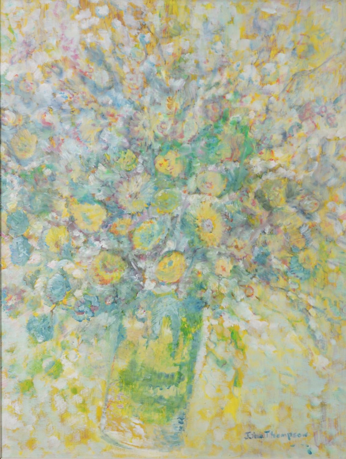 JOHN THOMPSON (1924-2011) OIL PAINTING Flowers in a Vase Signed 24 ½” x 18 ½” (62.2cm x 47cm)