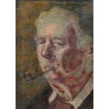 UNATTRIBUTED (NINETEENTH CENTURY) OIL ON CANVAS Head portrait of a gentleman smoking a pipe Unsigned