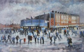 BERNARD MCMULLEN (b.1952) ARTIST SIGNED LIMITED EDITION COLOUR PRINT ‘Maine Road, Manchester City