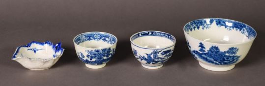 SMALL GROUP OF LATE 18TH CENTURY SOFT PASTE PORCELAIN, including one large and two small tea