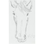 UNIDENTIFIED ARTIST (Twentieth Century) PENCIL DRAWING Study of a Horse's Head Indistinctly signed &