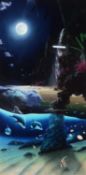 WYLAND ARTIST SIGNED LIMITED EDITION COLOUR PRINT Underwater scene with porpoise and exotic fish (