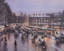 MARC GRIMSHAW (1954) 2 ARTIST SIGNED LIMITED EDITION COLOUR PRINTS OF PASTEL DRAWINGS Piccadilly