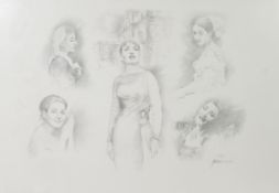 BITHELL ARTIST SIGNED LIMITED EDITION PRINT OF PENCIL SKETCHES Maria Callas Signed and numbered