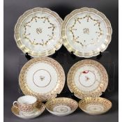 GROUP OF LATE 18th CENTURY ENGLISH PORCELAIN, POSSIBLY CHAMBERLAIN'S WORCESTER, (8)