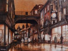 B. GOURDY LIMITED EDITION PRINT 'Little Underbank, Stockport' Signed within the print lower left and