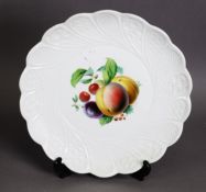 20TH CENTURY MEISSEN FRUIT PAINTED CHARGER, with moulded edge; 11" (28 cm) dia.