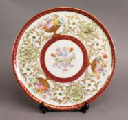 PARIS PORCELAIN LE TALLEC PORCELAIN TEA TRAY, decorated with musical regalia and with raised gilt