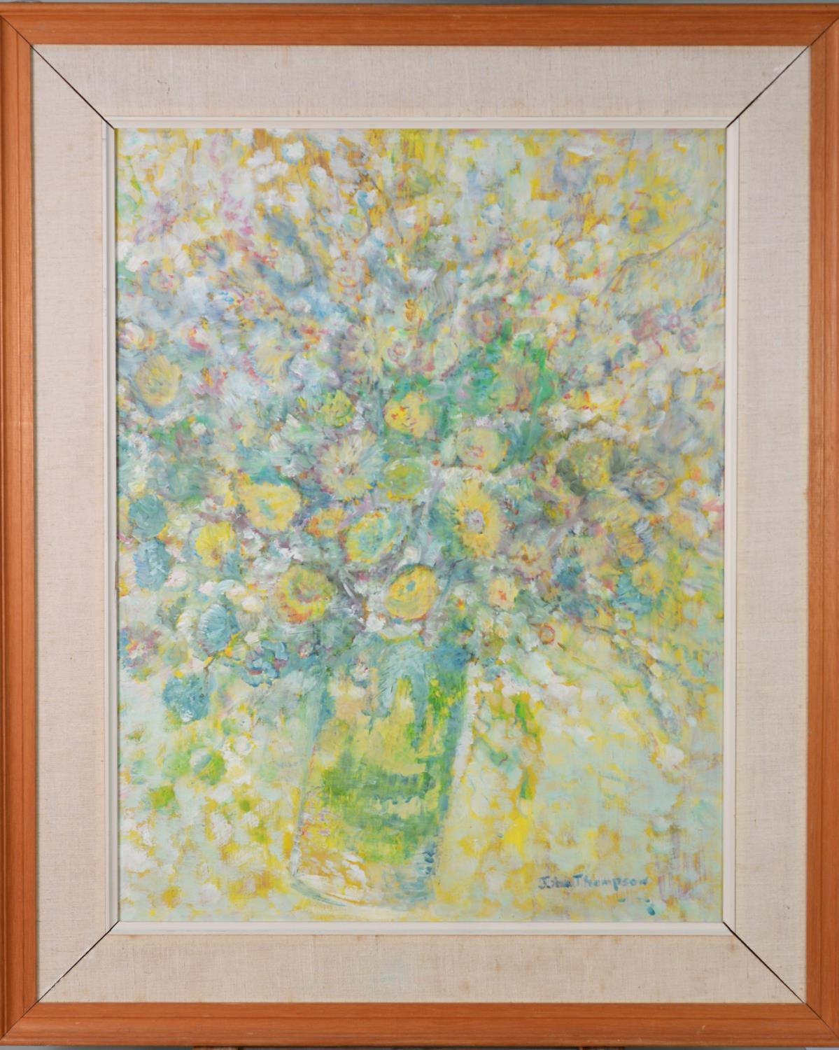 JOHN THOMPSON (1924-2011) OIL PAINTING Flowers in a Vase Signed 24 ½” x 18 ½” (62.2cm x 47cm) - Image 2 of 2