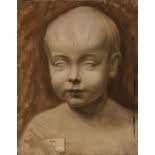 EDWARD RIDLEY (1883 - 1946) MONOCHROME OIL PAINTING ON CANVAS Bust portrait of a child Unsigned 10in