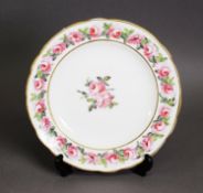 EARLY 19TH CENTURY NANTGARW CABINET PLATE, probably by William Billingsley, decorated with pink