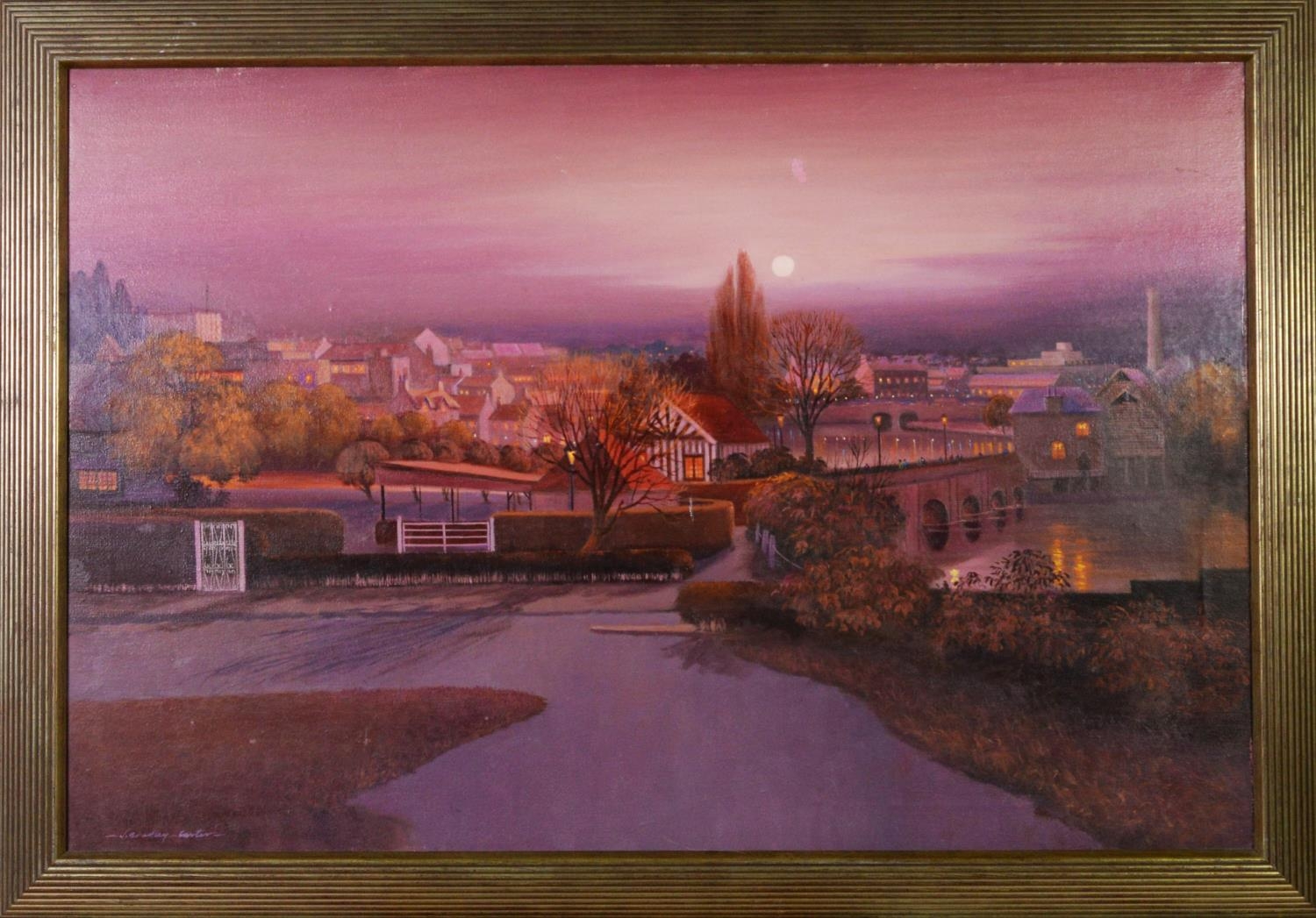 N.BRADLEY-CARTER TWENTIETH CENTURY) PAIR OF OIL PAINTINGS ON CANVAS Riverscapes, one with dis0ued - Image 2 of 4