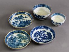 SMALL GROUP OF LATE 18TH CENTURY/EARLY 20TH CENTURY SOFT PASTE PORCELAIN TEA WARES, comprising large