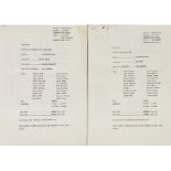 BROOKSIDE ORIGINAL TYPED REHEARSAL SCRIPT FOR THE 1989 NEW YEARS EVE EPISODE, written by Kathleen