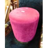 PINK VELOUR DRUM STOOL, 14" (35.5CM) DIAMETER