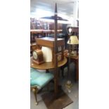 UNUSUAL STAINED WOOD HAT/COAT STAND ON SQUARE BASE