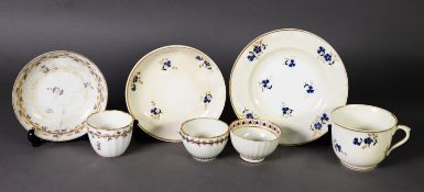 SMALL GROUP OF 18TH AND 19TH CENTURY DERBY TEA WARES, including a tea bowl and saucer, plus