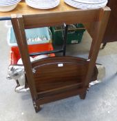 WOODEN LARGE MEAT TRAY ON STAND WITH CHROME RAMS HEAD DECORATION