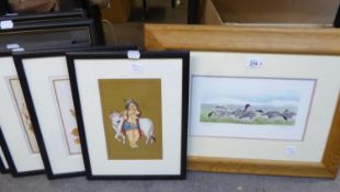 A LIMITED EDITION PRINT OF DUCKS, A SET OF FOUR ORIENTAL PRINTS AND TWO LIMITED EDITION PRINTS OF