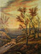 HENRY JOHN LIVENS (1848-1943) OIL PAINTING ON CANVAS Landscape Signed lower left 18" x 14" (46cm x
