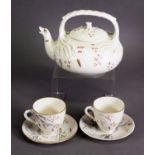 BELLEEK FIRST PERIOD (1863-1891) PART TETE A TETE TEA SET, the two cups and saucers of the same