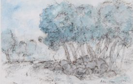 ALLEN FREER (b.1926) TWO PEN & INK WITH WATERCOLOUR WASH STUDIES Each signed in pencil and dated