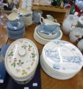 FIFTY THREE PIECE WEDGWOOD ‘SUMMER SKY’ PATTERN POTTERY PART DINNER AND TEA SERVICE, including GRAVY