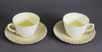 PAIR OF BELLEEK SIXTH PERIOD (1965-80) CUP & SAUCERS [4]