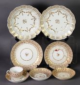 GROUP OF LATE 18th CENTURY ENGLISH PORCELAIN, POSSIBLY CHAMBERLAIN'S WORCESTER, including matching