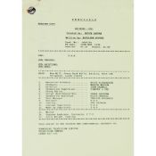 EMMERDALE ORIGINAL TYPED REHEARSAL SCRIPT, written by Kathleen Potter, dated 15th November 1994,