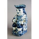 LATE 19TH CENTURY FRENCH FAIENCE 'ORDINARY TOBY', toby jug modelled as a gentleman in 18th century