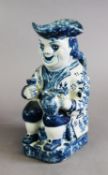 LATE 19TH CENTURY FRENCH FAIENCE 'ORDINARY TOBY', toby jug modelled as a gentleman in 18th century