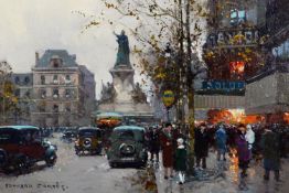 ÉDOUARD-LEON CORTÈS (1882 – 1969) Oil painting on canvas ‘Place de la Republique’ Signed lower