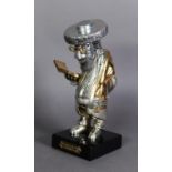 FRANK MEISLER (ISREAL, 1925-2018), ‘Rebbe Mendel’, silvered and parcel gilt metal figure of a