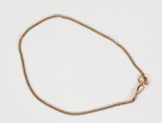 GOLD CHAIN NECKLACE with fluted belcher links, simple catch, 20in (50.8cm) long, 8.5gms